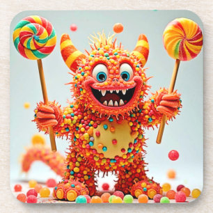 Happy Monster Candy Delight Design Getränkeuntersetzer
