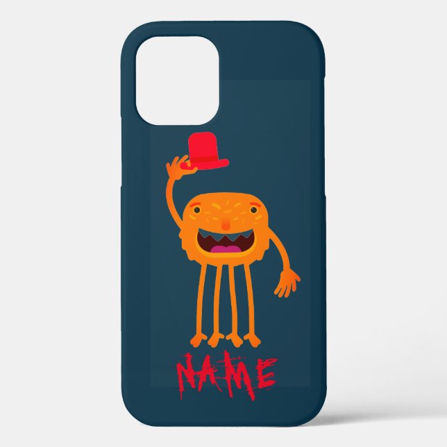 HAPPY MONSTER MIT HAT INDIVIDUELLE NAME IPHONE 12  Case-Mate iPhone HÜLLE (Rückseite)