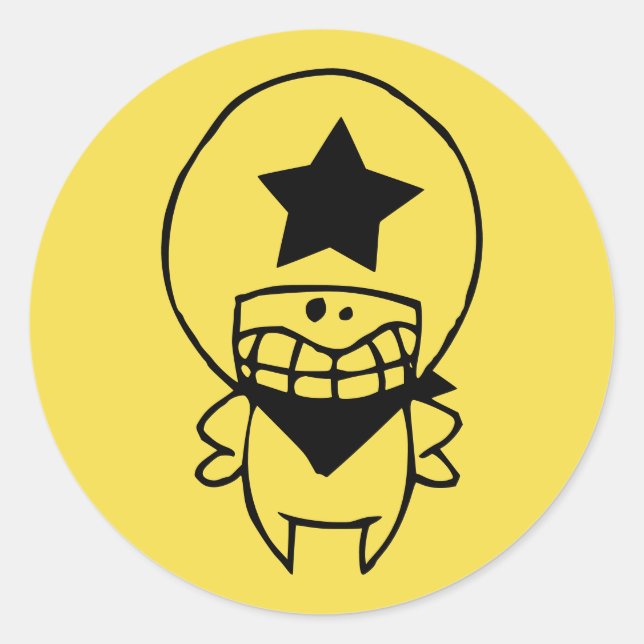 HAPPY MONSTER SHERIFF ROUND Sticker (Vorderseite)