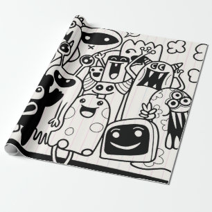 HAPPY MONSTER Wrapping Paper Geschenkpapier