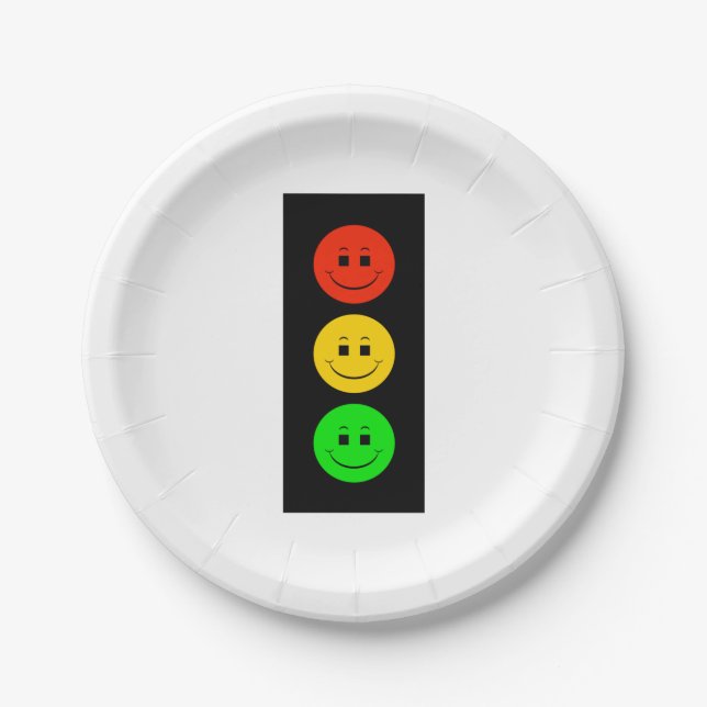 Happy Moody Stoplight  Pappteller (Vorderseite)