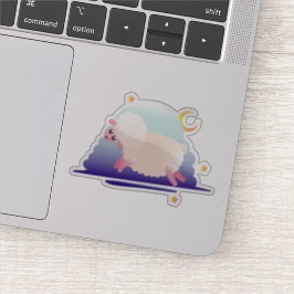 Happy Moon Sheep Aufkleber
