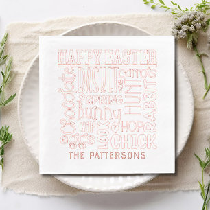 Happy Mot de Pâques Typographie d'art Nom personna