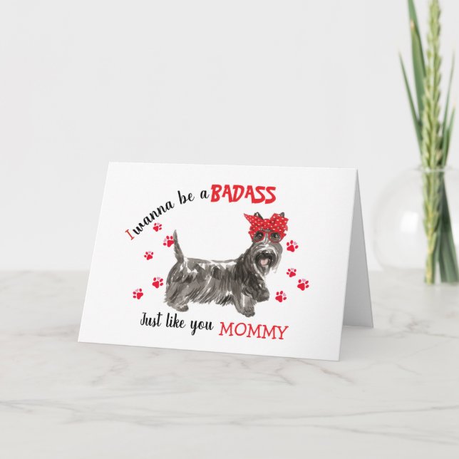 Happy Mother Day Badass Scottish Terrier Dog Karte (Vorderseite)
