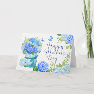 Happy Mother Day Blue Hydrangea Blume Karte