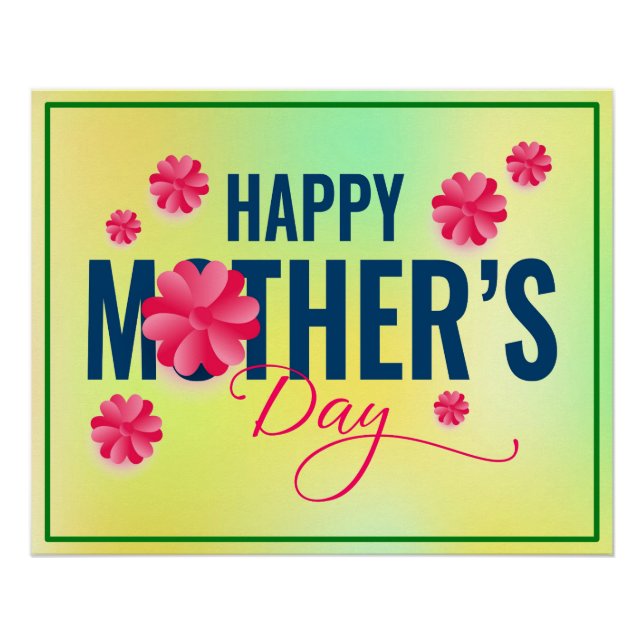 Happy Mother Day Blume Design-23213 Poster (Vorderseite)