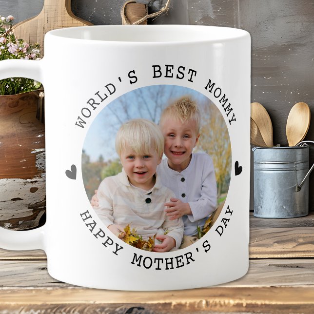 Happy Mother Day Custom 2 Foto Niedlich Mommy Kaffeetasse (Von Creator hochgeladen)