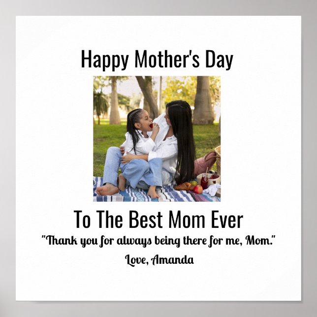 Happy Mother Day Custom Foto Poster (Vorne)