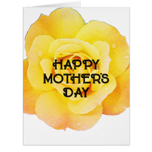Happy Mother Day Custom Text Floral Yellow Rose
