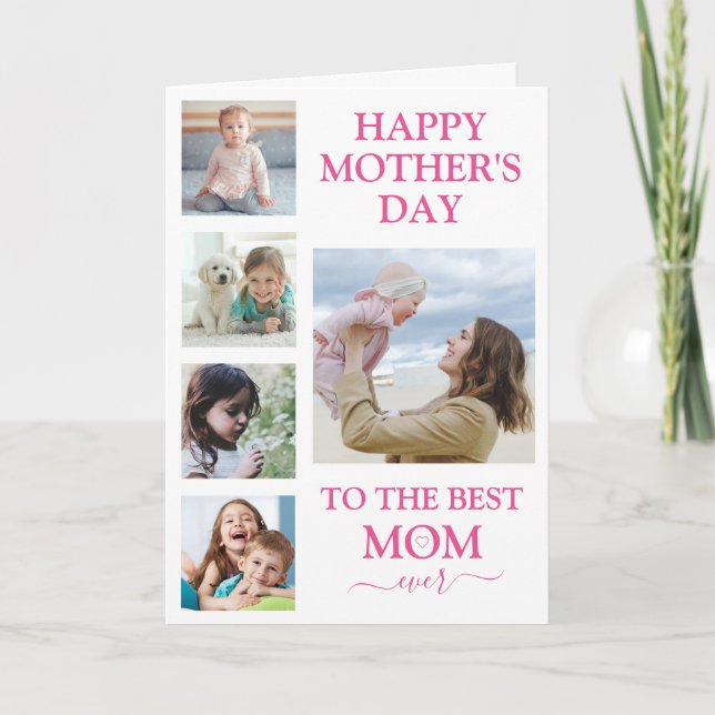 Happy Mother Day Family Foto Collage Karte (Vorderseite)