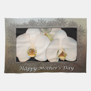 Happy Mother Day Floral Orchid Geschirrtuch