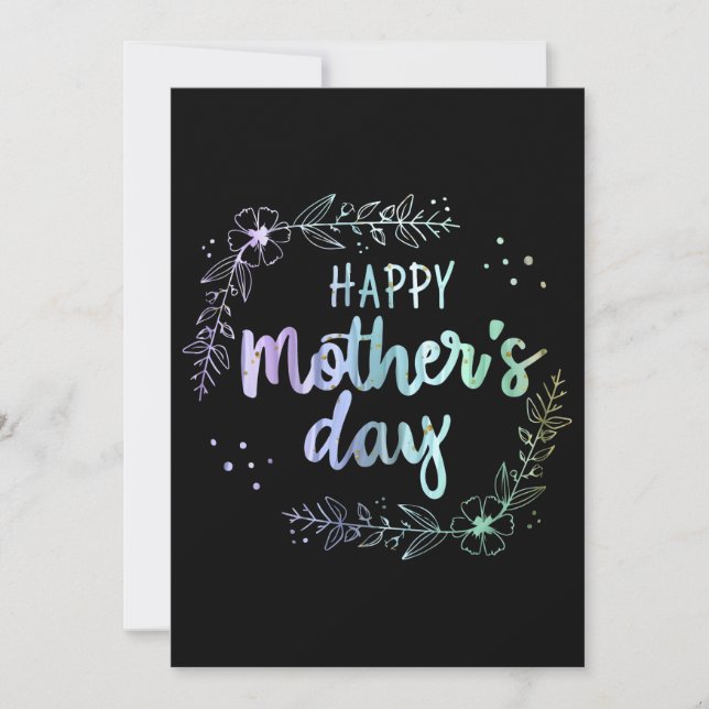 Happy Mother Day Floral Rainbow Colors Einladung (Vorderseite)