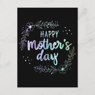 Happy Mother Day Floral Rainbow Colors Postkarte
