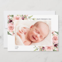 Happy Mother Day Foto Card mit rosa Rosen