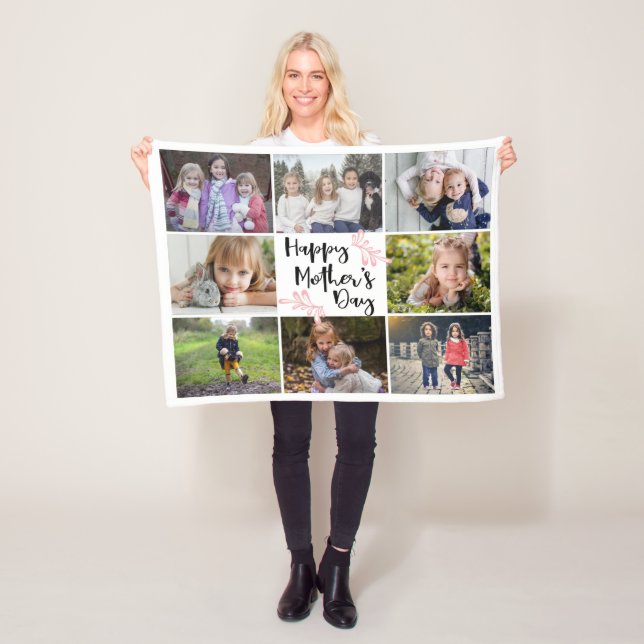 Happy Mother Day Foto Collage Fleecedecke (Beispiel)