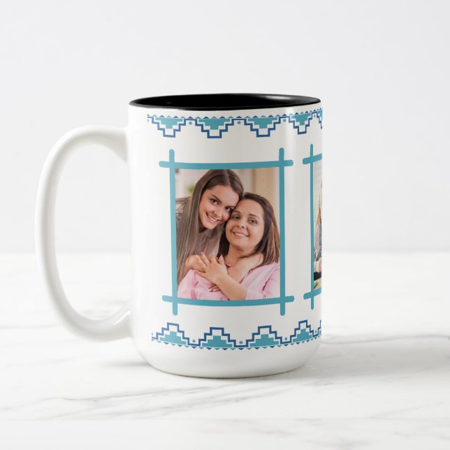 Happy Mother Day Foto Frame Zweifarbige Tasse (Links)