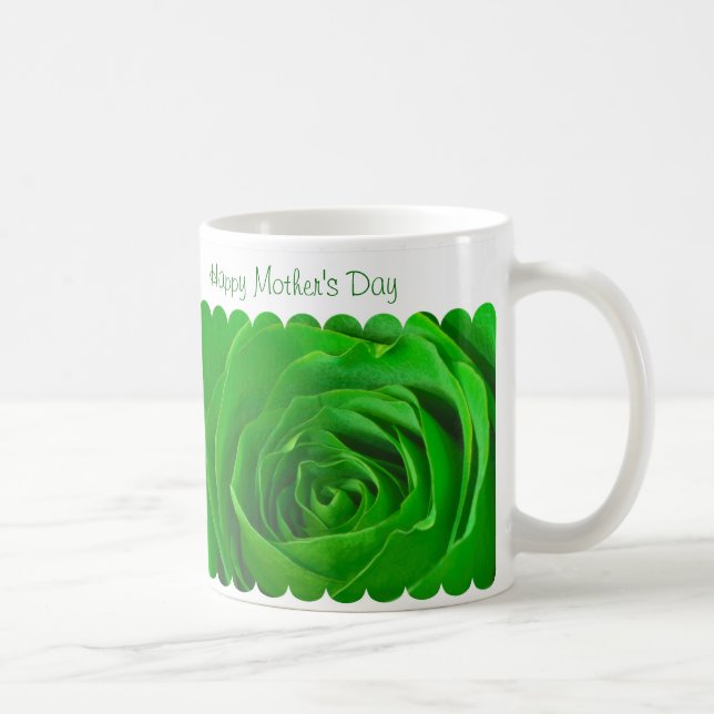 Happy Mother Day Green Rose Centre Kaffeetasse (Rechts)