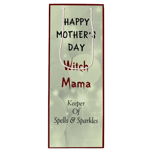 Happy Mother Day Hexe Mama Design Geschenktüte Für Weinflaschen (Vorderseite)