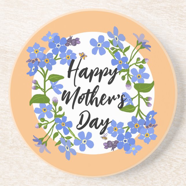Happy Mother Day hübscher Blumengeschenk Untersetz Getränkeuntersetzer (Vorne)