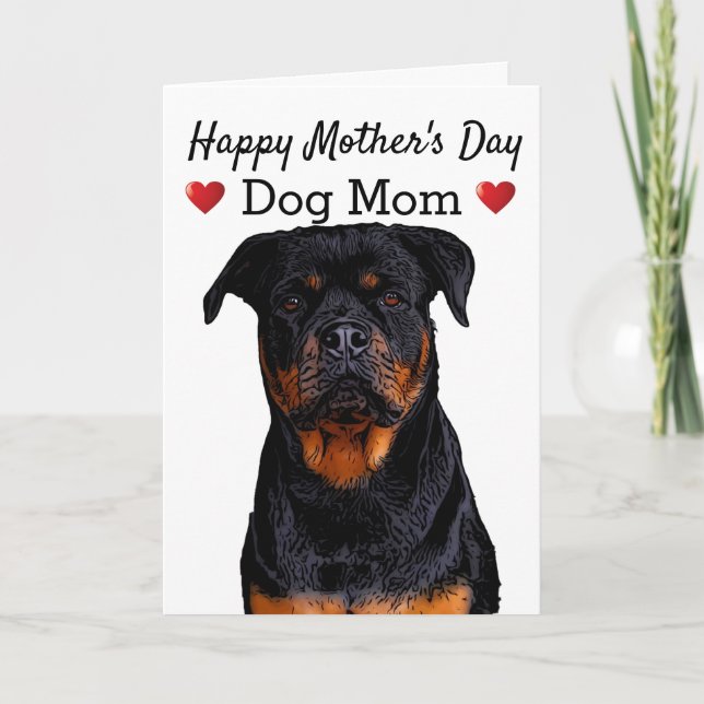 Happy Mother Day Hund Mama Rottweiler Karte (Vorderseite)