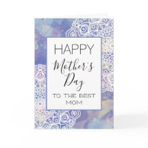 Happy Mother Day Lavender Lila Floral Mandala