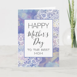 Happy Mother Day Lavender Lila Floral Mandala Karte