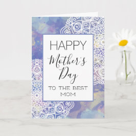Happy Mother Day Lavender Lila Floral Mandala Karte