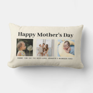 Happy Mother Day Mama Biege Script Foto Keepake Lendenkissen