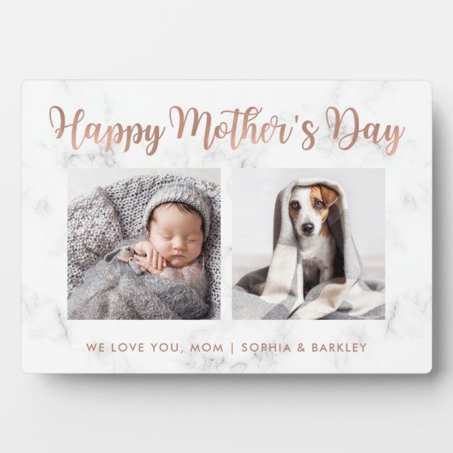 Happy Mother Day Mama Imitate Rose Gold Foto Grid Fotoplatte (Vorderseite)