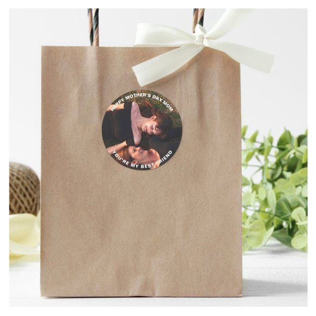Happy Mother Day Mama - Mein bester Freund Custom  Runder Aufkleber (Von Creator hochgeladen)