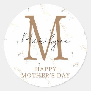 Happy Mother Day Modern Monogram Stickers