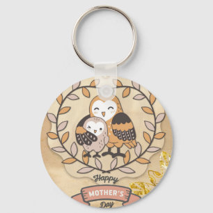 Happy Mother Day Niedlich Fun Owl Bird Schlüsselanhänger
