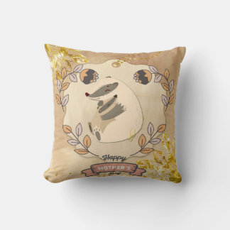 Happy Mother Day Niedlich Fun Raccoon Kissen