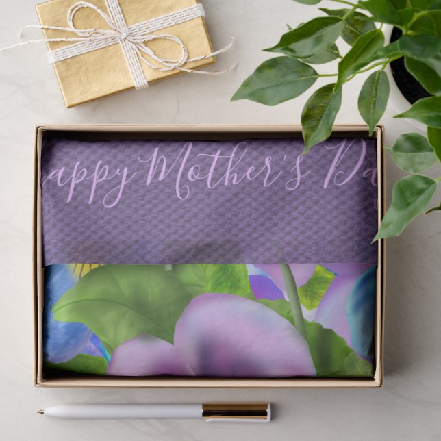 Happy Mother Day Pansy Violet Blume Wasserfarbe Seidenpapier (Geschenk)