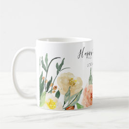 Happy Mother Day Peach Wassercolor Blume Kaffeetasse
