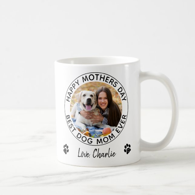 Happy Mother Day Pet Foto Beste Hunde Mama je Kaffeetasse (Rechts)
