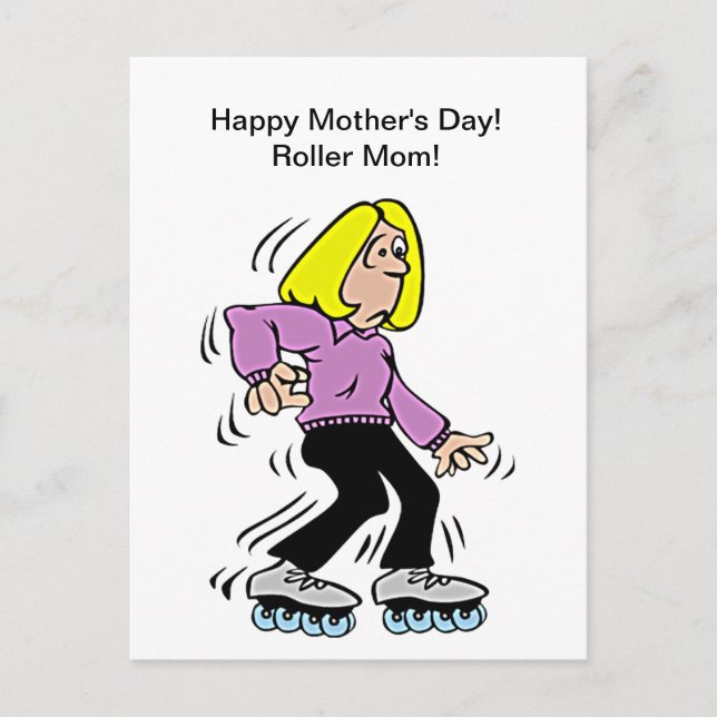 Happy Mother Day Roller Mama Postkarte (Vorderseite)