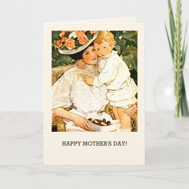 Happy Mother Day Vintag Art Custom Karte (Vorderseite)