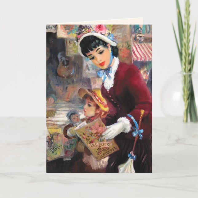 Happy Mother Day Vintag Art Karte (Vorderseite)