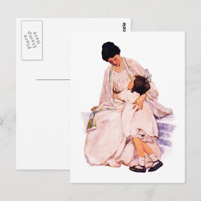 Happy Mother Day Vintag Art Postkarte (Vorne/Hinten)