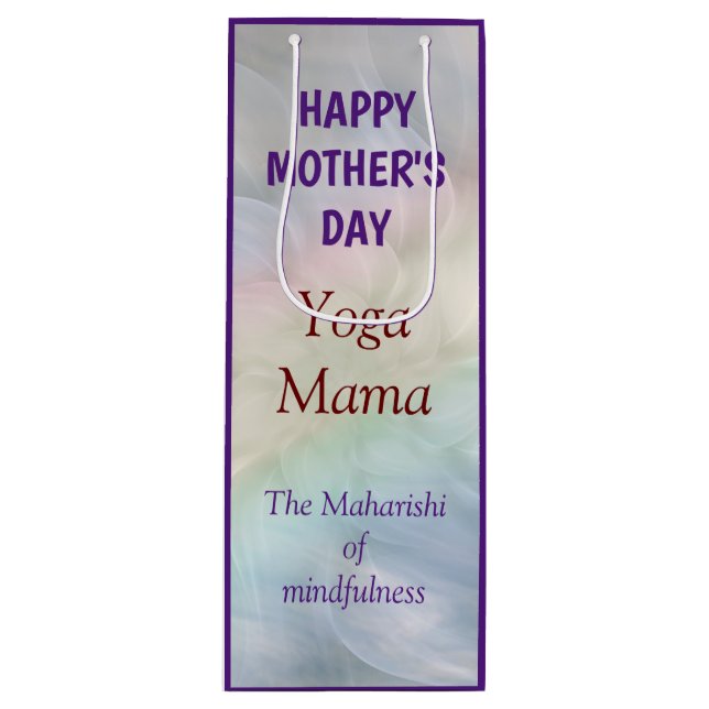 Happy Mother Day Yoga Mama Design Geschenktüte Für Weinflaschen (Vorderseite)