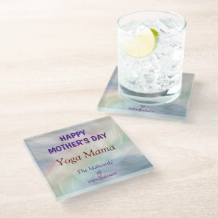 Happy Mother Day Yoga Mama Design Glasuntersetzer