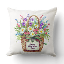 Happy Mother’s Day Blumenkorb Wurf Kissen