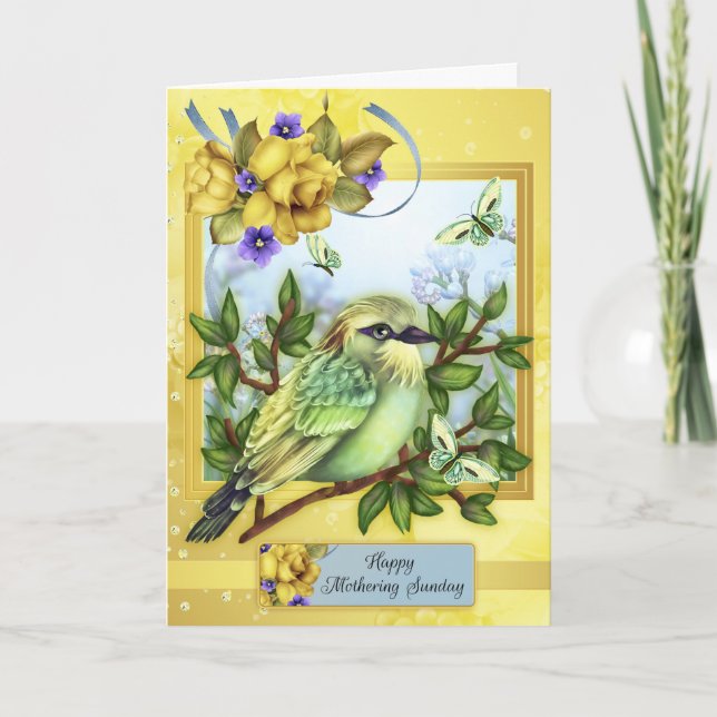 Happy Mothering Sonntag mit Vogelschmetterlingen Karte (Vorderseite)