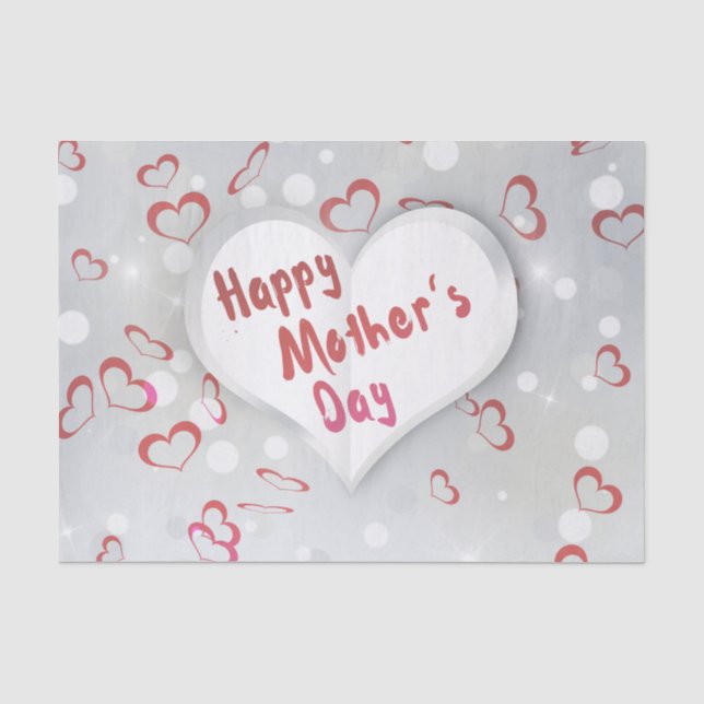 Happy Mother's Day 3D Paper Heart Seidenpapier (Vorderseite)