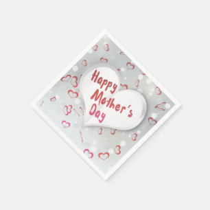 Happy Mother's Day 3D Paper Heart Serviette