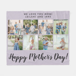 Happy Mother's Day 8 Foto Collage Lila Fleecedecke