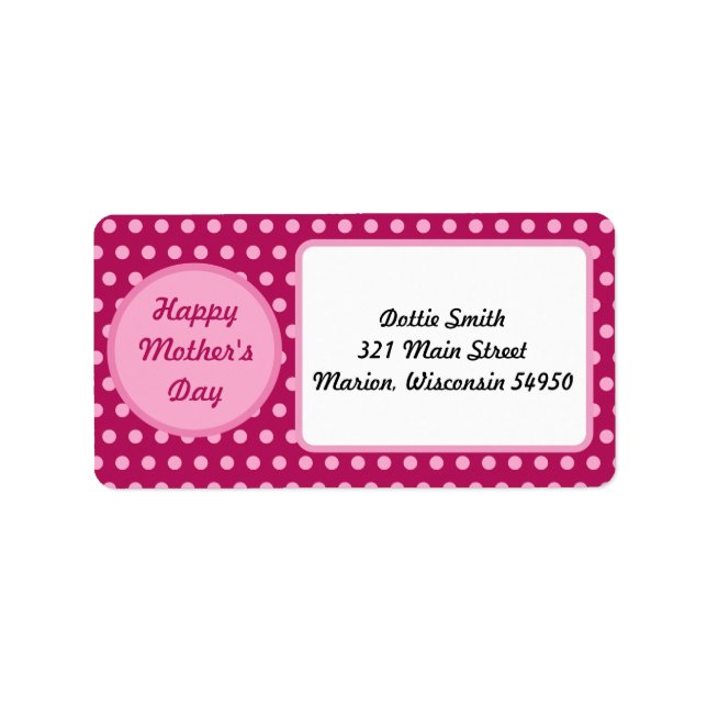 Happy Mother's Day Address Labels (Magenta & Pink) Adressaufkleber (Vorne)