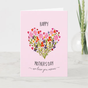 "Happy Mother's Day" Aquarell Blume Herzkarte Karte
