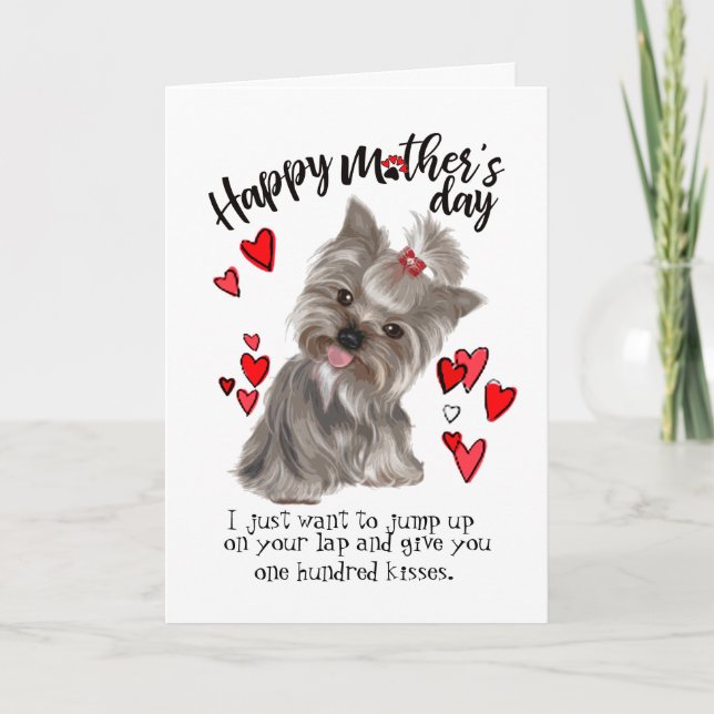 Happy Mother's Day aus Ihrer Yorkie Dog Card Karte (Vorderseite)